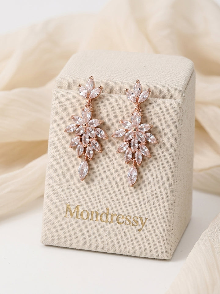 Elegant Luxurious Rhinestone Drop Earrings For Bridal & Bridesmaid
