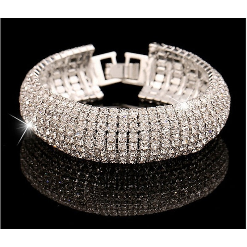 Ladies' Rhinestone Alloy Bracelet Women's Bracelet for Wedding Party Evening Gift