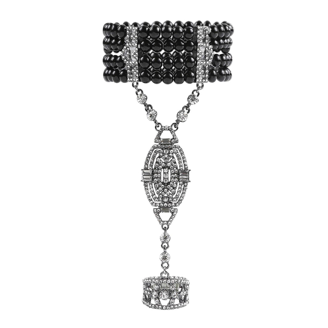 Jewelry Simple Rhinestone Luxury Pearl Ring Bracelet Set