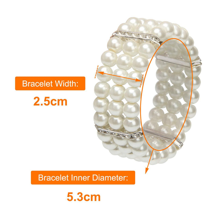 Jewelry Simple Rhinestone Luxury Pearl Ring Bracelet Set