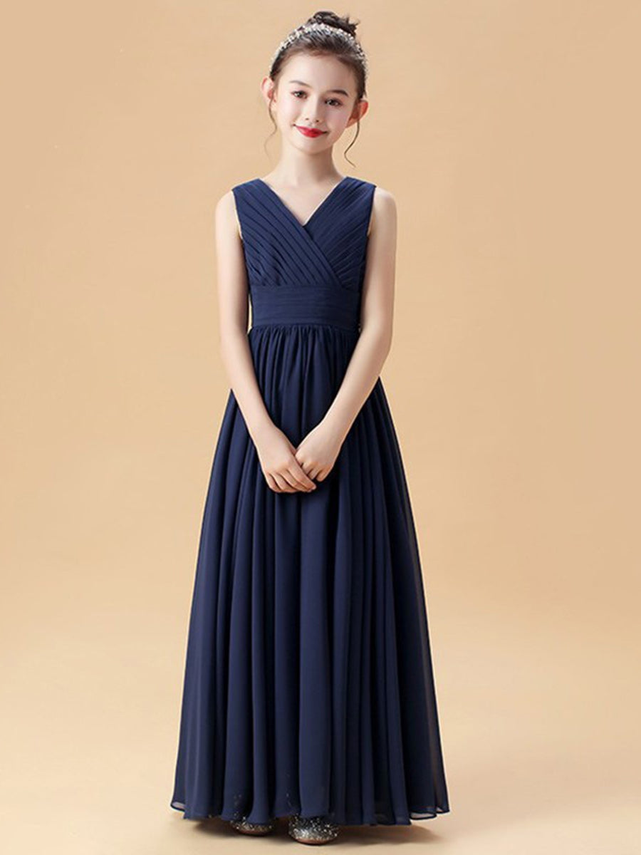 navy childrens bridesmaid dresses DPOIS Kids Flower Girl Dress Formal Wedding Bridesmaid Maxi Dress Navy Blue 6