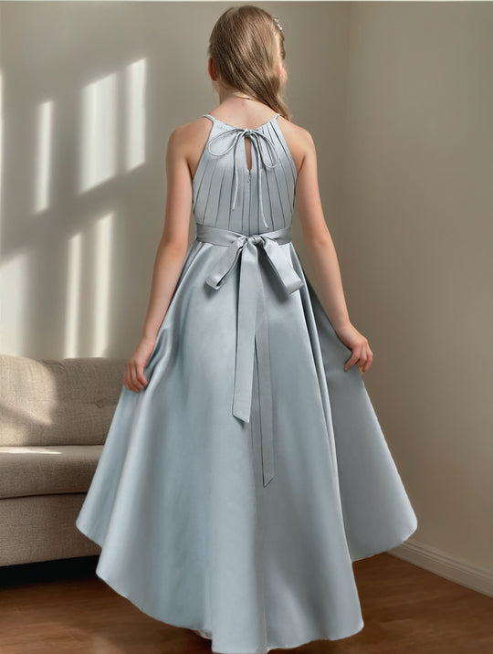 A-Line/Princess Halter Sleeveless Pleats Junior Bridesmaid Dresses
