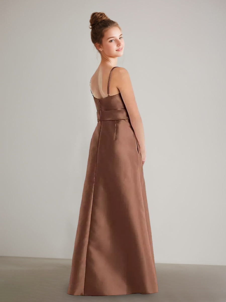 A-Line/Princess Spaghetti Straps Junior Bridesmaid Dresses with Pocket - Mondressy A-Line/Princess Spaghetti Straps Junior Bridesmaid Dresses with Pocket - Mondressy