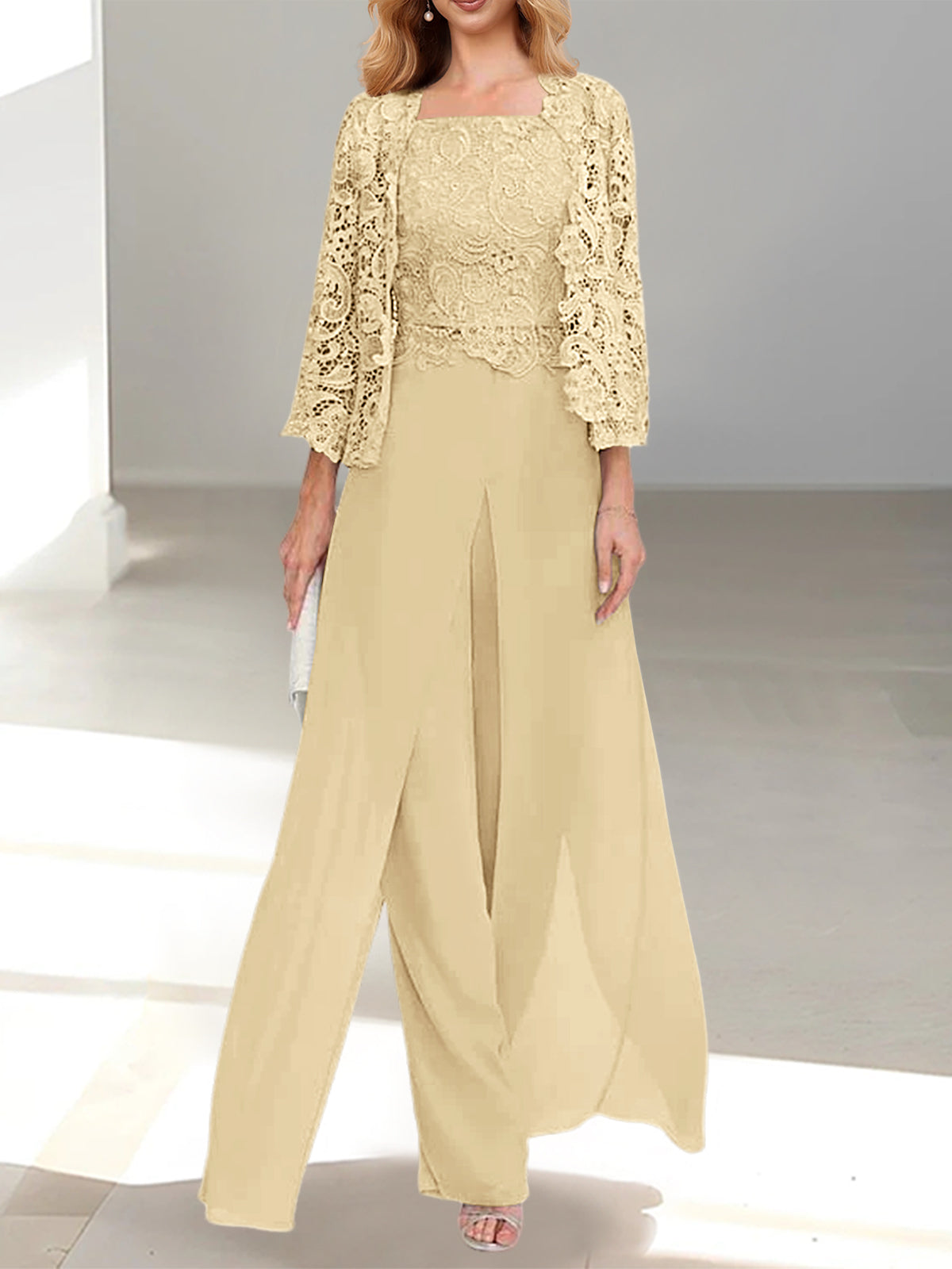 Chiffon Square Neck Floor-Length Mother of the Bride Chiffon Square Neck Floor-Length Mother of the Bride