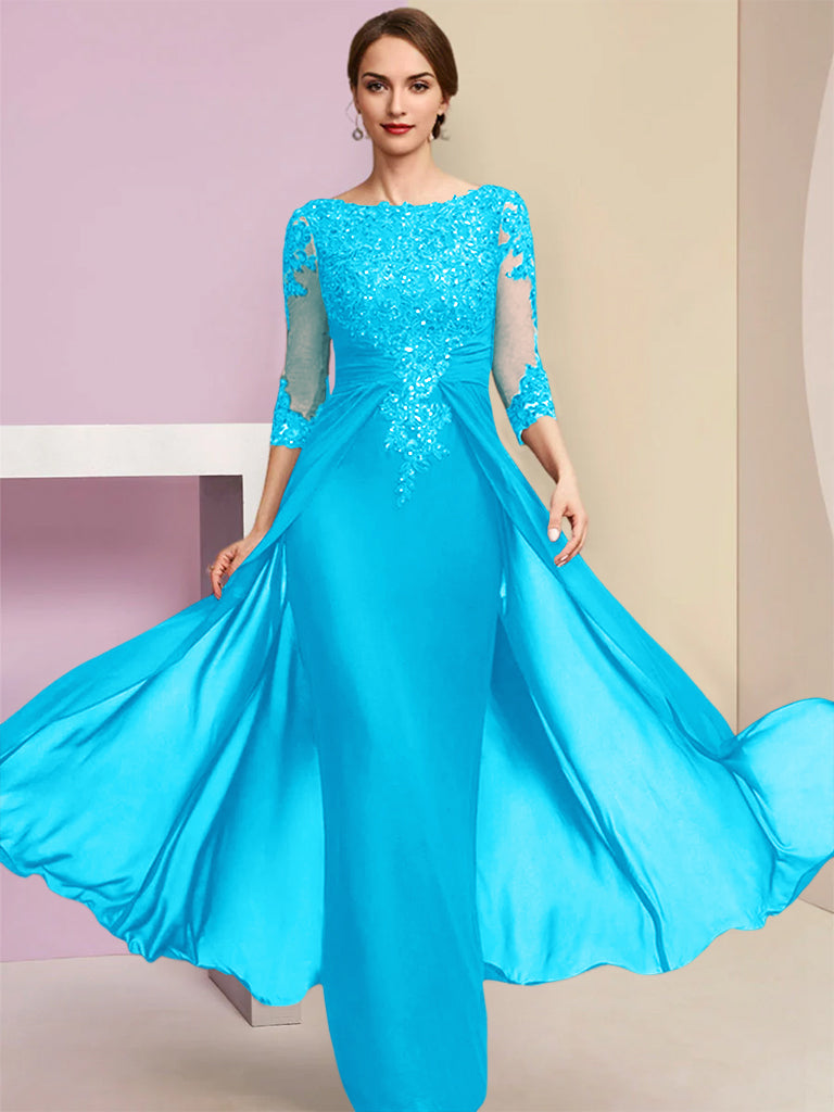 Sheath/Column Mother of the Bride Dresses with Sequins & Applique