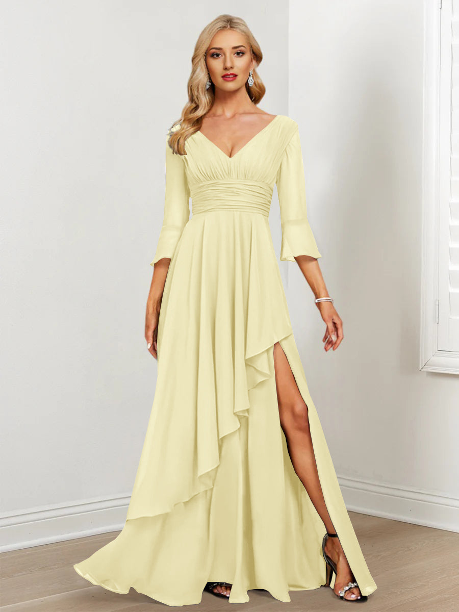 A-Line/Princess V-Neck Mother of the Bride Dresses with Ruffles