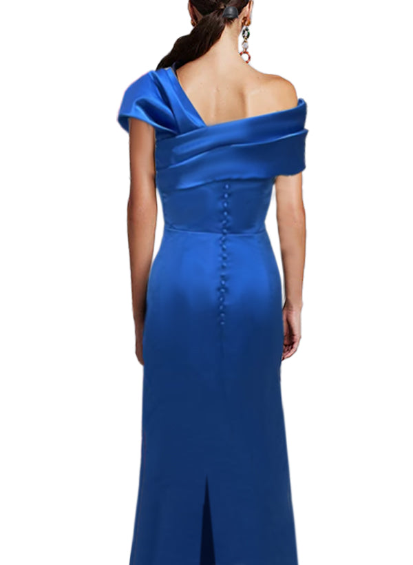 Sheath/Column One-Shoulder Floor-Length Mother of the Bride Dresses with Bow