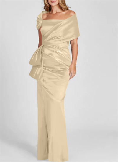 Sheath/Column Off-the-Shoulder Floor-Length Elegant Velvet Mother of the Bride  & Groom Dresses