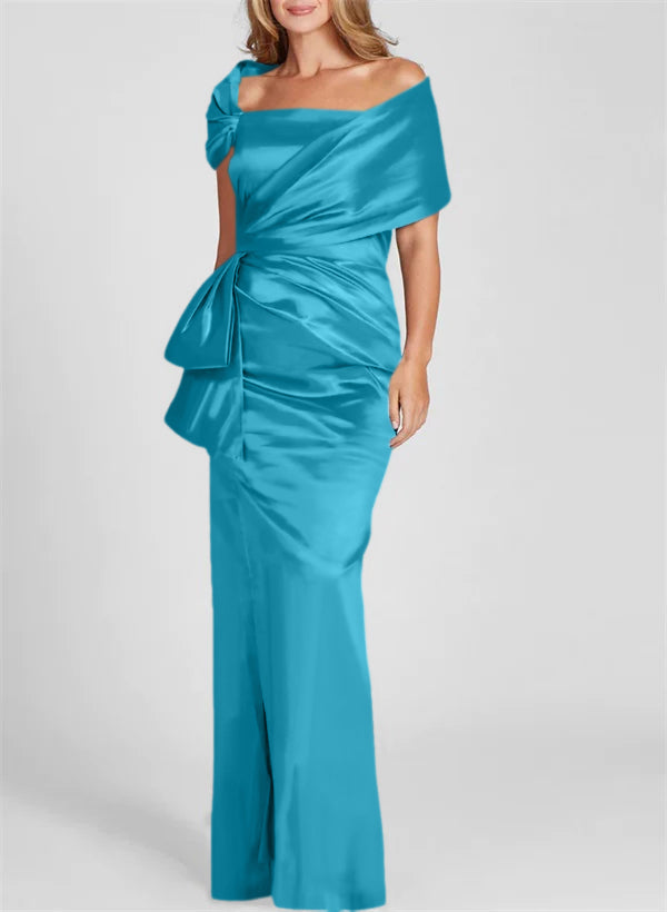 Navy Blue Bridal's Mother Dresses for Wedding Party Elegant Sheath Off The Shoulder Formal Evening Gowns Long for Women