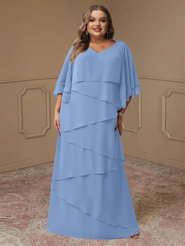 Sheath/Column V-Neck Plus Size Mother of the Bride Dresses with Jacket