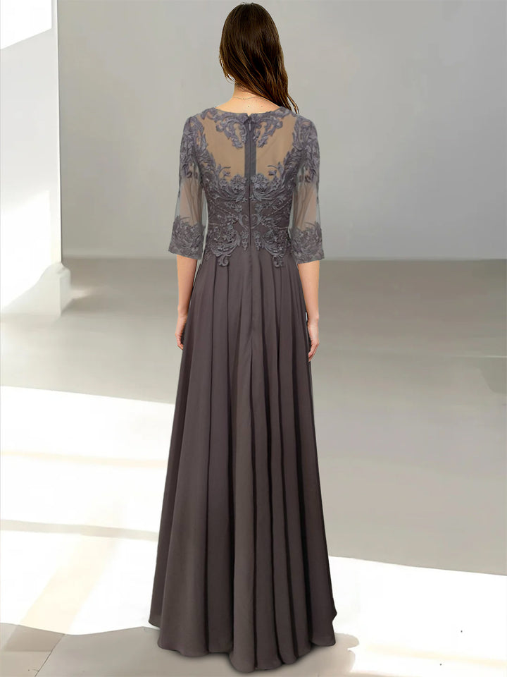 A-Line/Princess Scoop Floor-Length Mother of the Bride Dresses