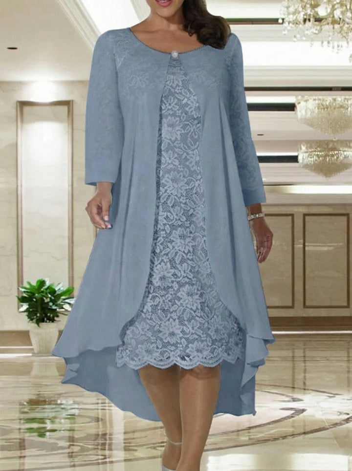 A-Line/Princess Scoop Tea-Length Mother of the Bride Dresses