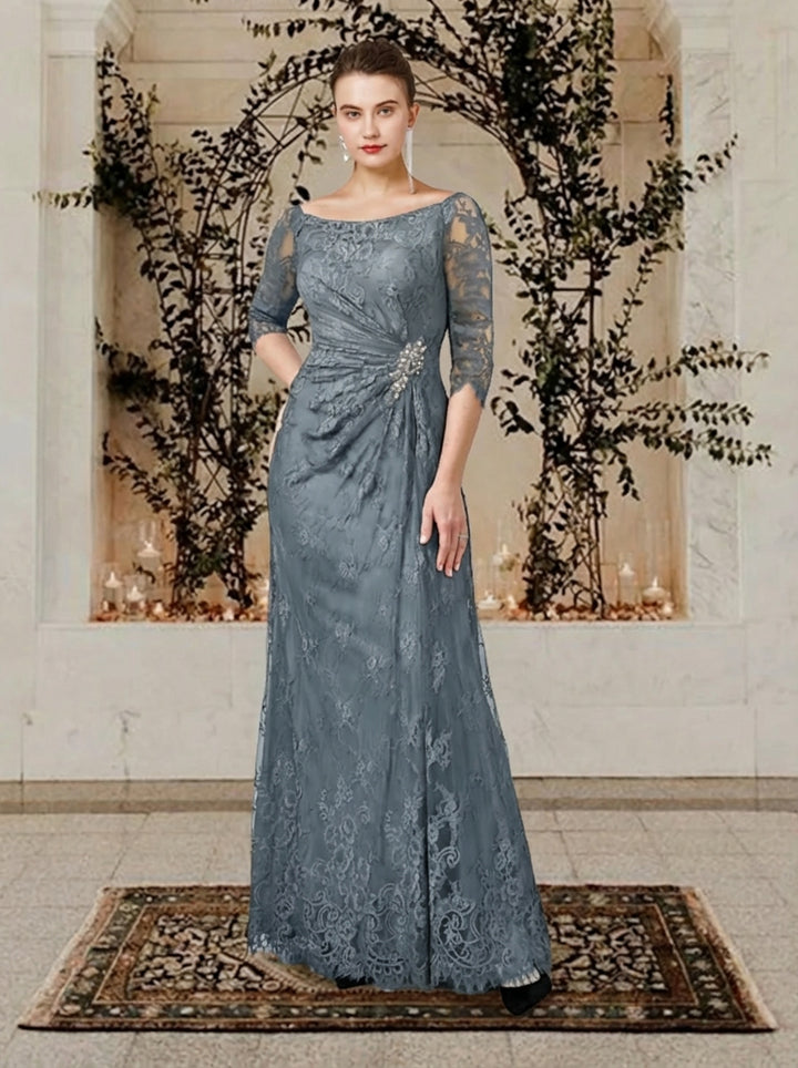 A-Line/Princess Jewel Neck Floor-Length Mother of the Bride Dresses