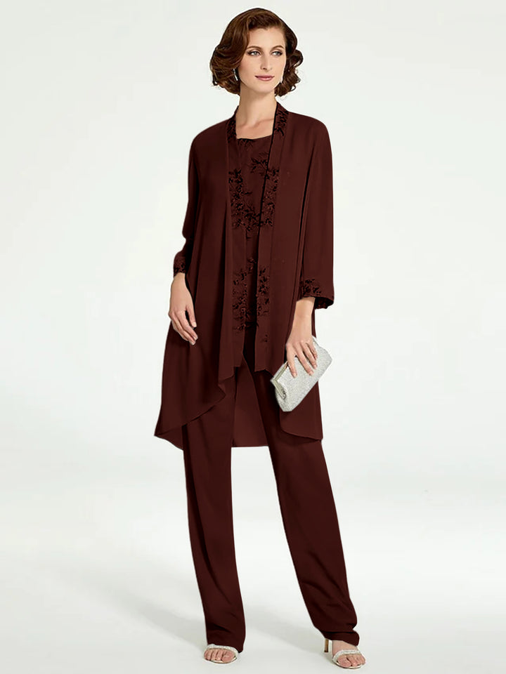 Chiffon Mother of the Bride Pantsuits with Jacket