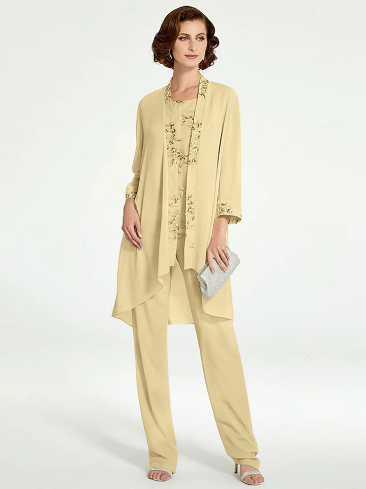 Chiffon Mother of the Bride Pantsuits with Jacket