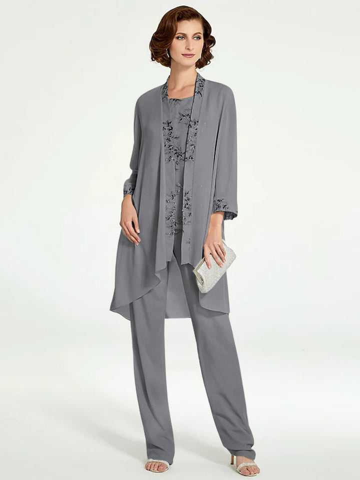 Chiffon Mother of the Bride Pantsuits with Jacket