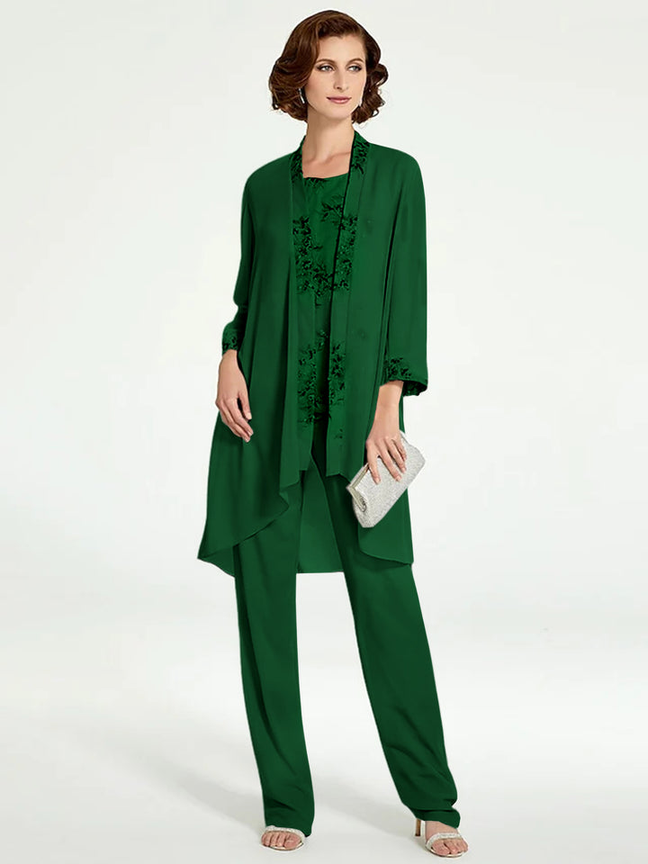 Chiffon Mother of the Bride Pantsuits with Jacket