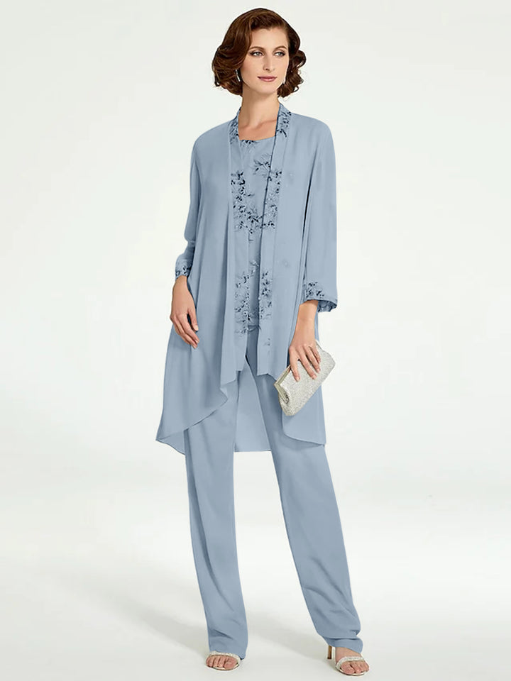 Chiffon Mother of the Bride Pantsuits with Jacket