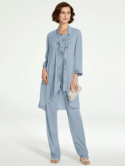 Halter Sleeveless Ankle-Length Mother of the Bride Pantsuits with Sash main image 1