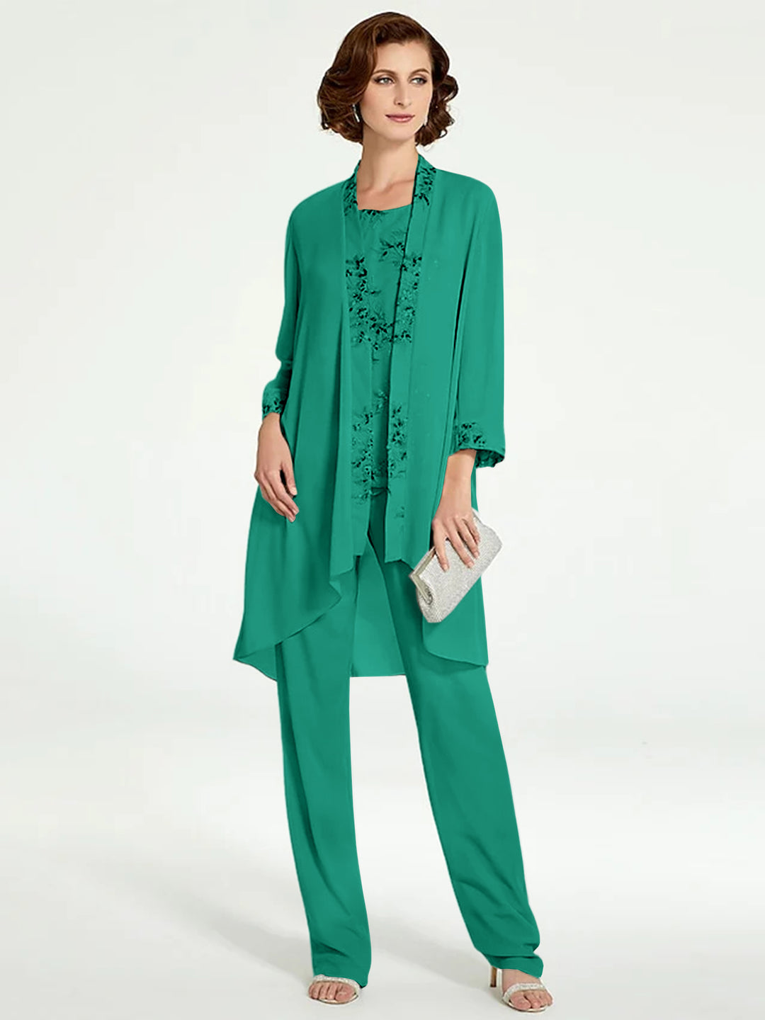 Chiffon Mother of the Bride Pantsuits with Jacket