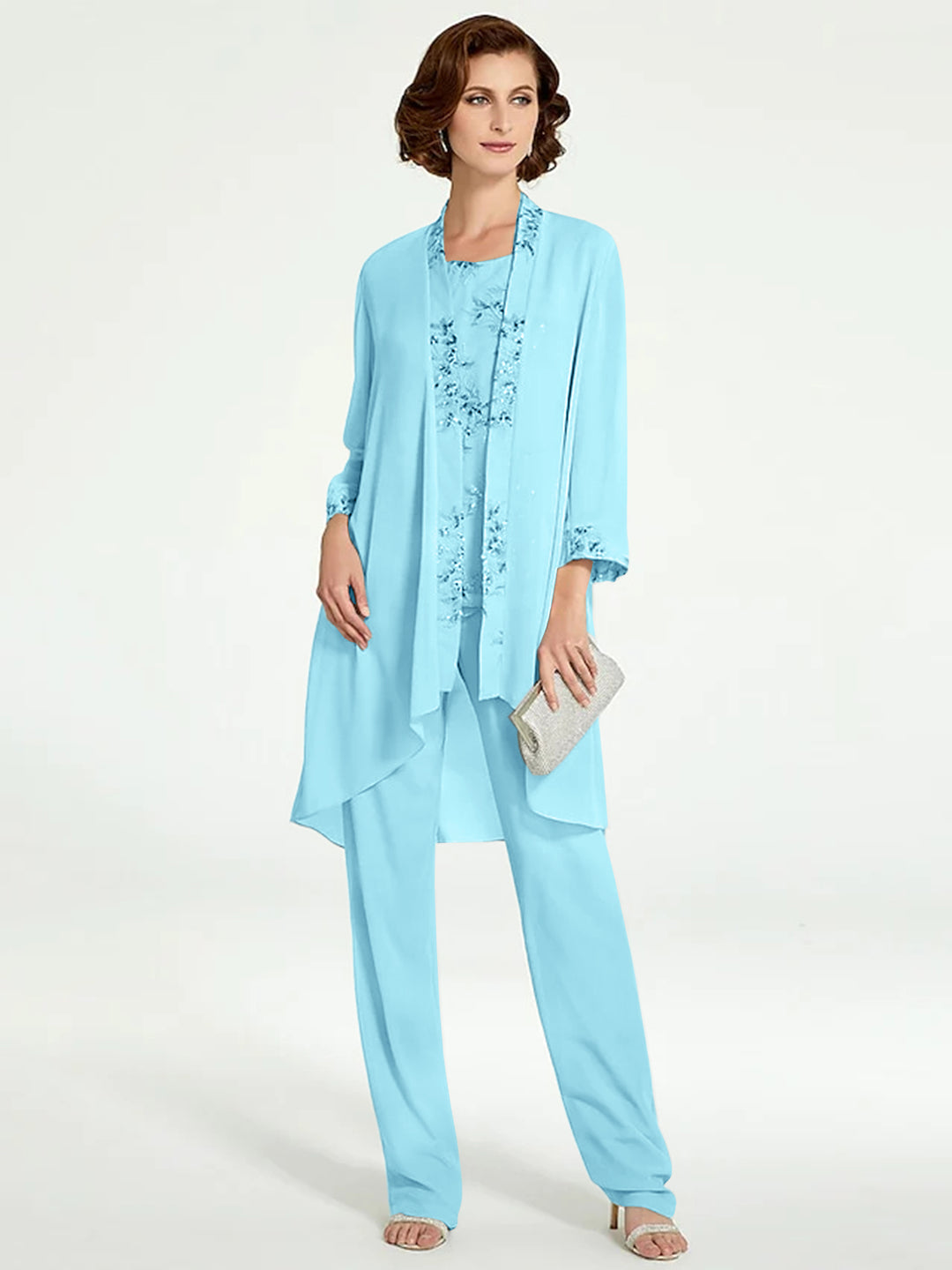 Chiffon Mother of the Bride Pantsuits with Jacket