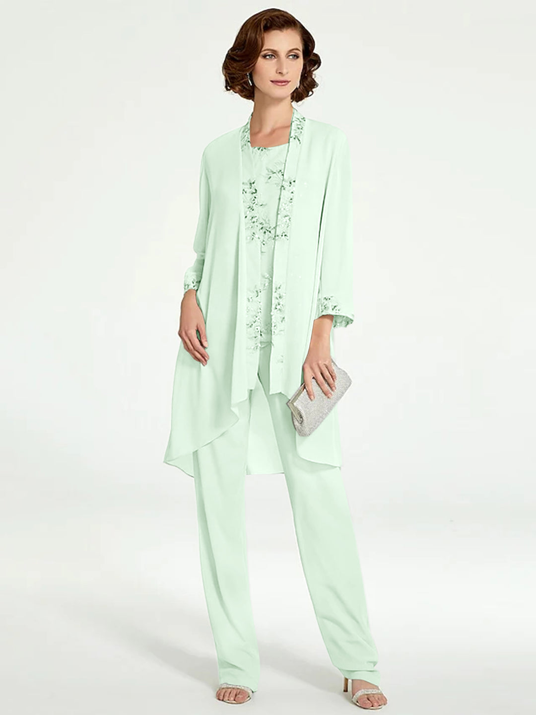 Chiffon Mother of the Bride Pantsuits with Jacket