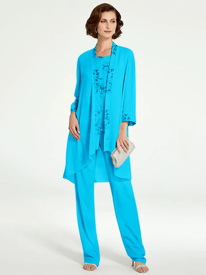 Chiffon Mother of the Bride Pantsuits with Jacket