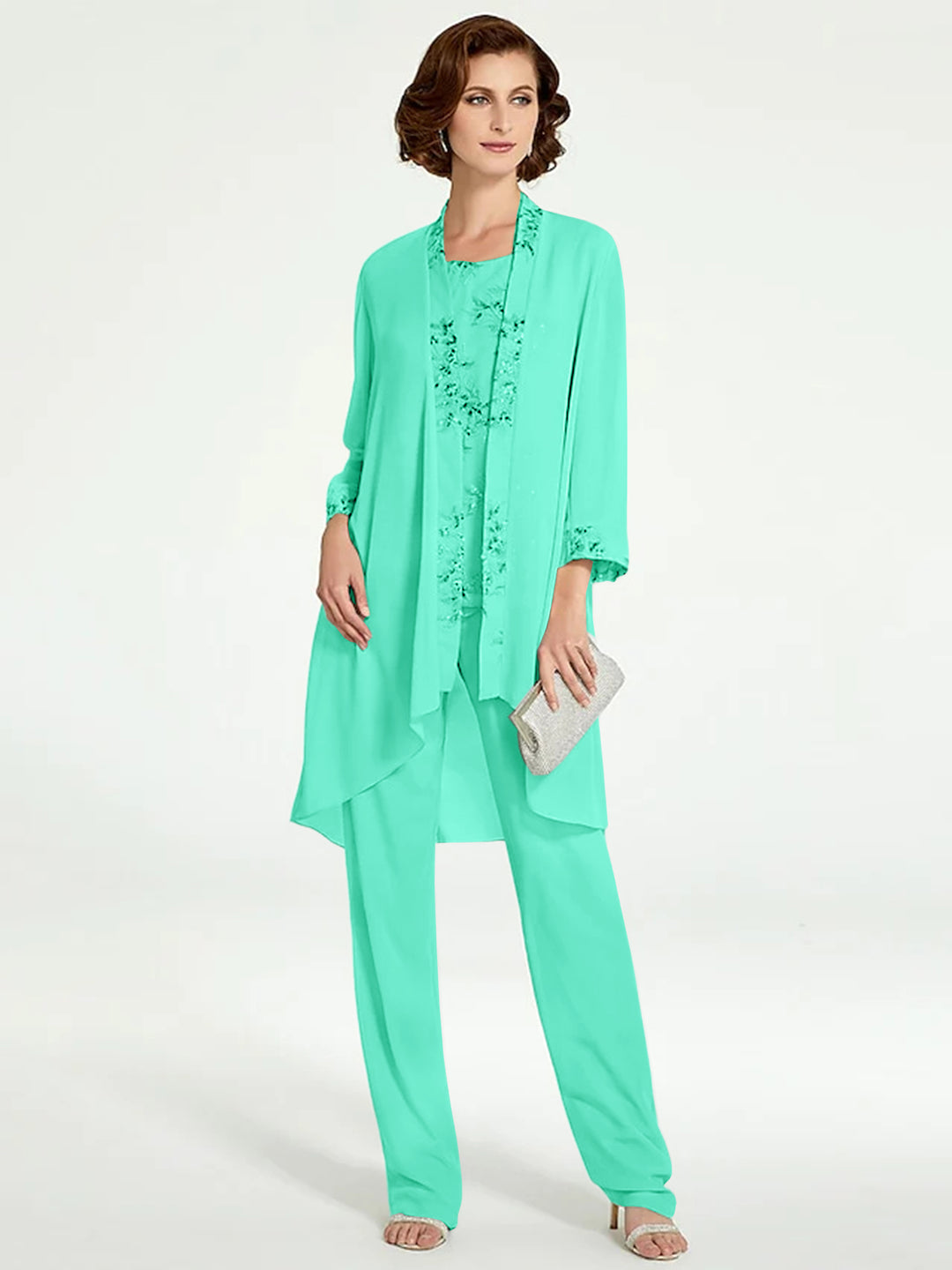 Chiffon Mother of the Bride Pantsuits with Jacket