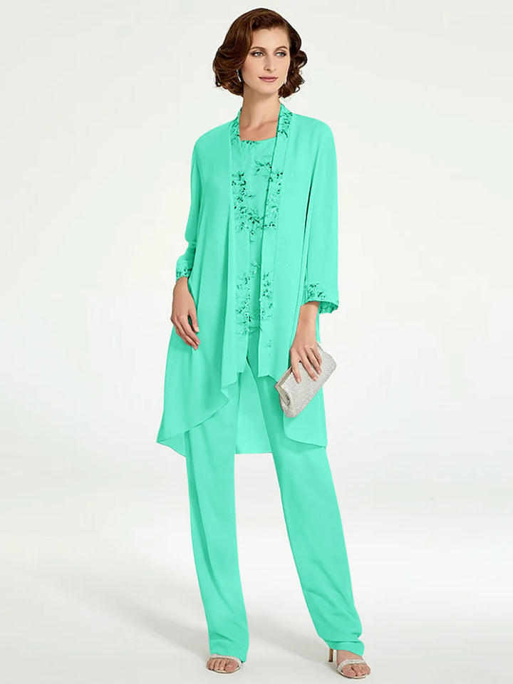 Chiffon Mother of the Bride Pantsuits with Jacket