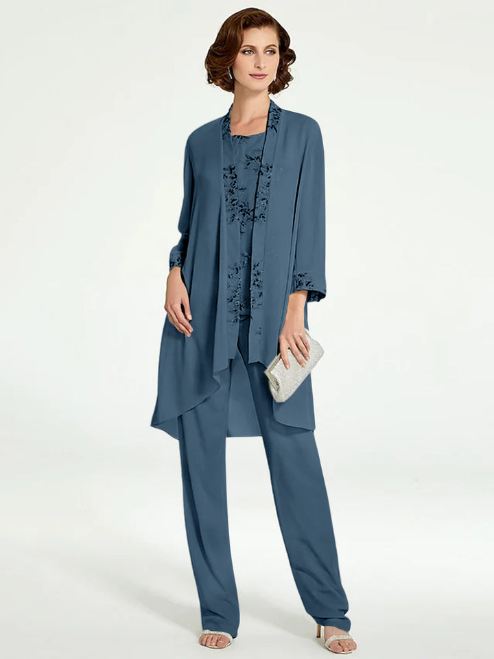 Chiffon Mother of the Bride Pantsuits with Jacket