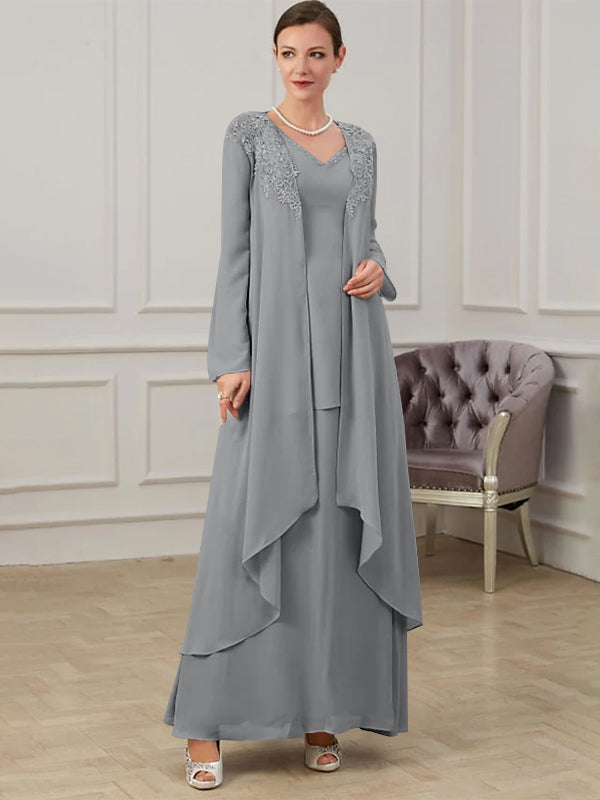 A-Line/Princess V-Neck Floor-Length Mother of the Bride Dresses