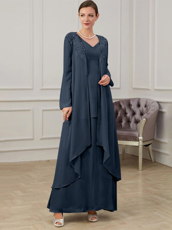 A-Line/Princess V-Neck Floor-Length Mother of the Bride Dresses