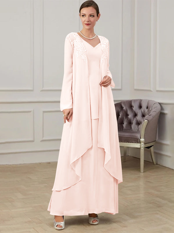 A-Line/Princess V-Neck Floor-Length Mother of the Bride Dresses