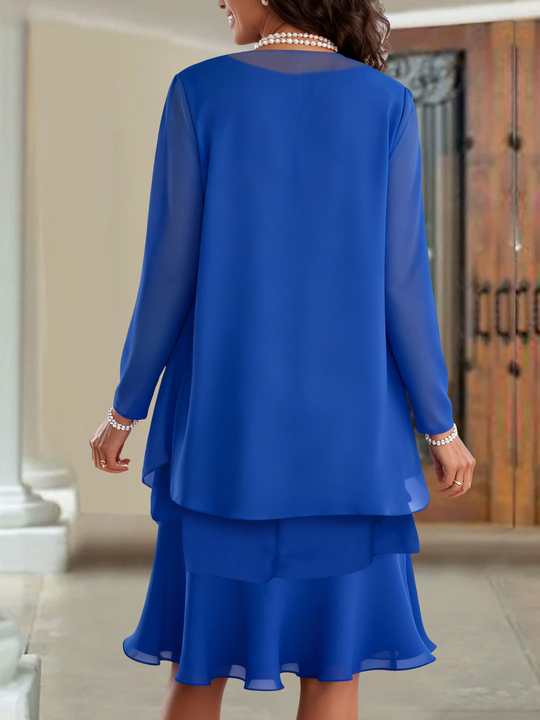 A-Line/Princess Scoop Knee-Length Mother of the Bride Dresses