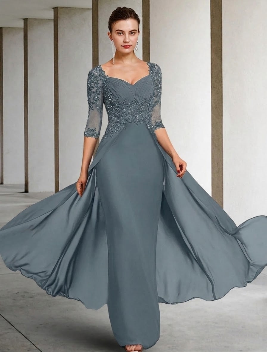 A-Line/Princess Square Neck Floor-Length Mother of the Bride Dresses