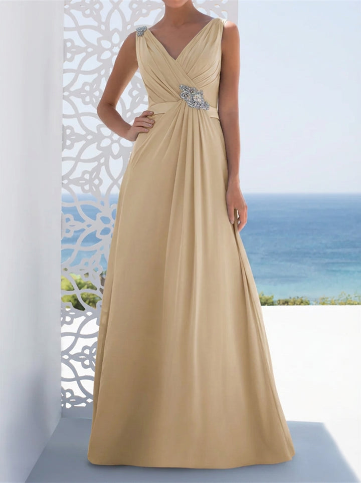 A-Line/Princess V-Neck Floor-Length Mother of the Bride Dresses