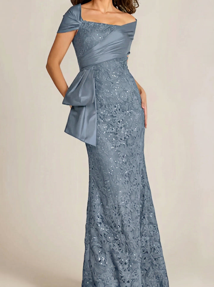 Trumpet/Mermaid Off-the-Shoulder Lace Mother of the Bride Dresses with Applique & Beading