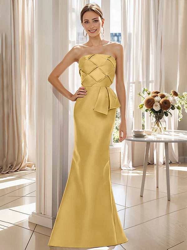 Trumpet/Mermaid Strapless Floor-Length Mother of the Bride Dresses