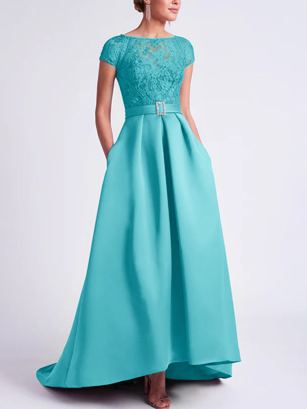 A-Line/Princess Scoop Asymmetrical Mother of the Bride Dresses