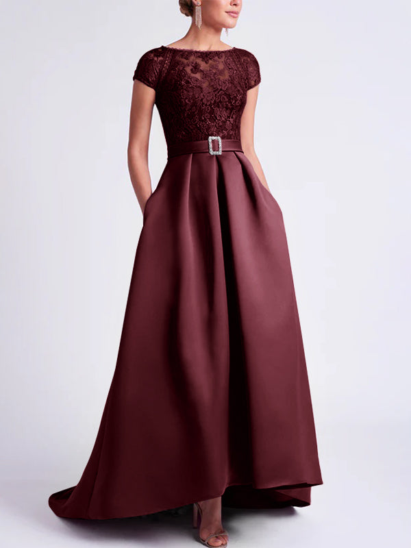 A-Line/Princess Scoop Asymmetrical Mother of the Bride Dresses