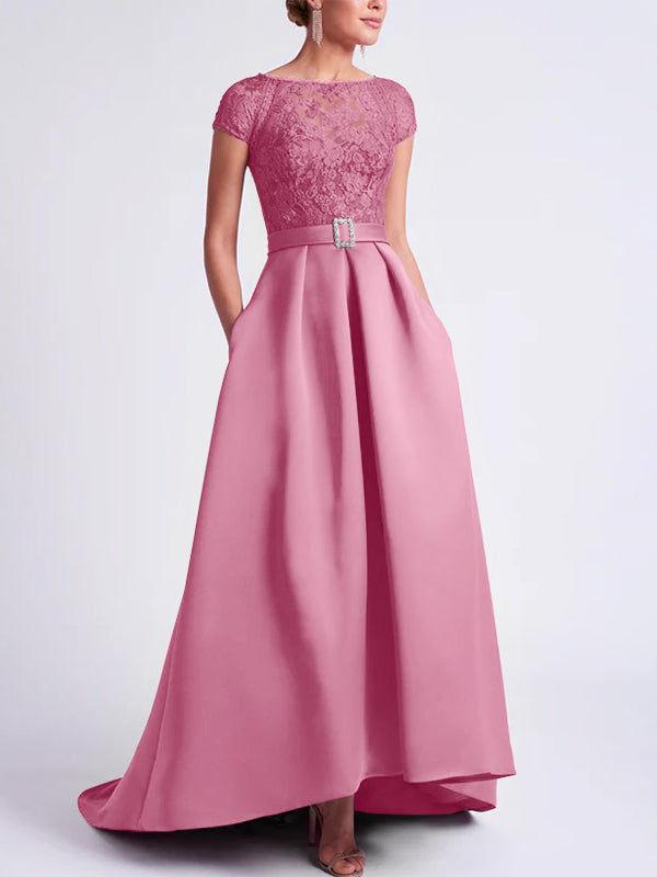 A-Line/Princess Scoop Asymmetrical Mother of the Bride Dresses