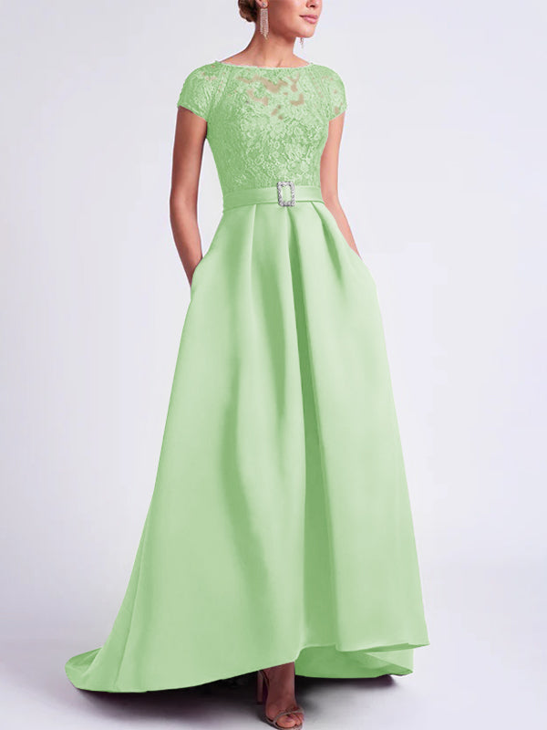 A-Line/Princess Scoop Asymmetrical Mother of the Bride Dresses