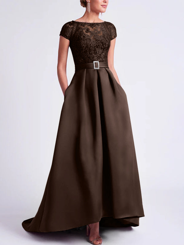 A-Line/Princess Scoop Asymmetrical Mother of the Bride Dresses