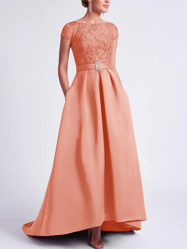 A-Line/Princess Scoop Asymmetrical Mother of the Bride Dresses