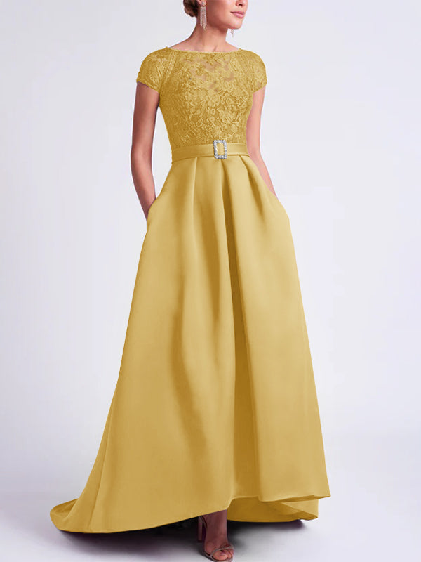 A-Line/Princess Scoop Asymmetrical Mother of the Bride Dresses