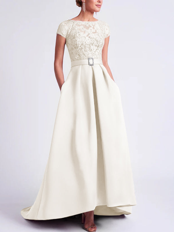 A-Line/Princess Scoop Asymmetrical Mother of the Bride Dresses