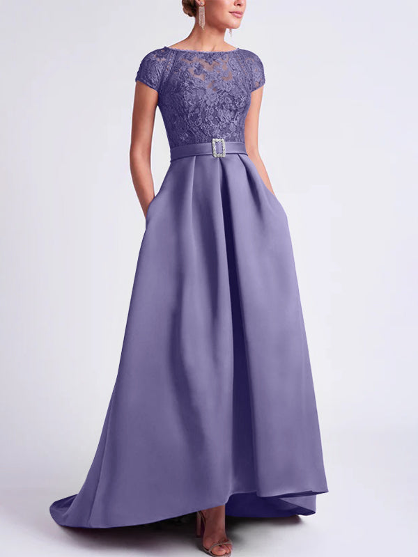 A-Line/Princess Scoop Asymmetrical Mother of the Bride Dresses