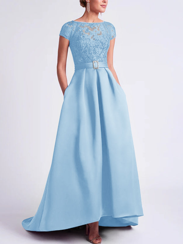 A-Line/Princess Scoop Asymmetrical Mother of the Bride Dresses