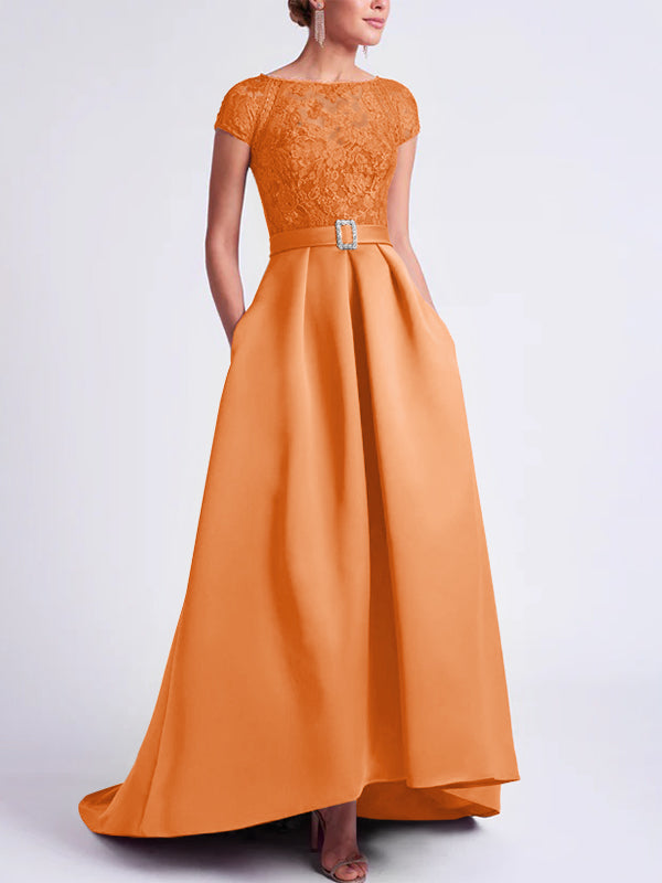 A-Line/Princess Scoop Asymmetrical Mother of the Bride Dresses