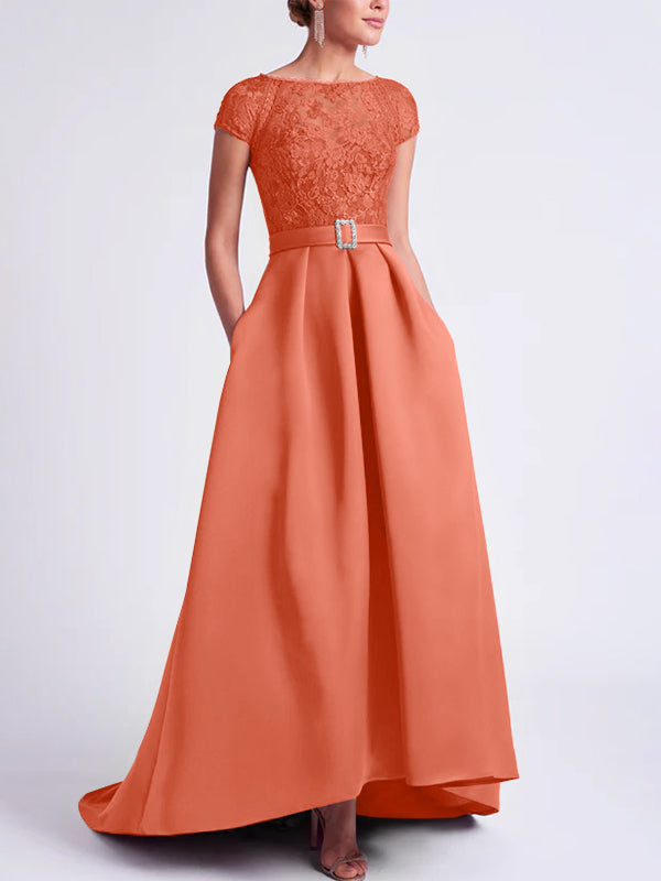 A-Line/Princess Scoop Asymmetrical Mother of the Bride Dresses